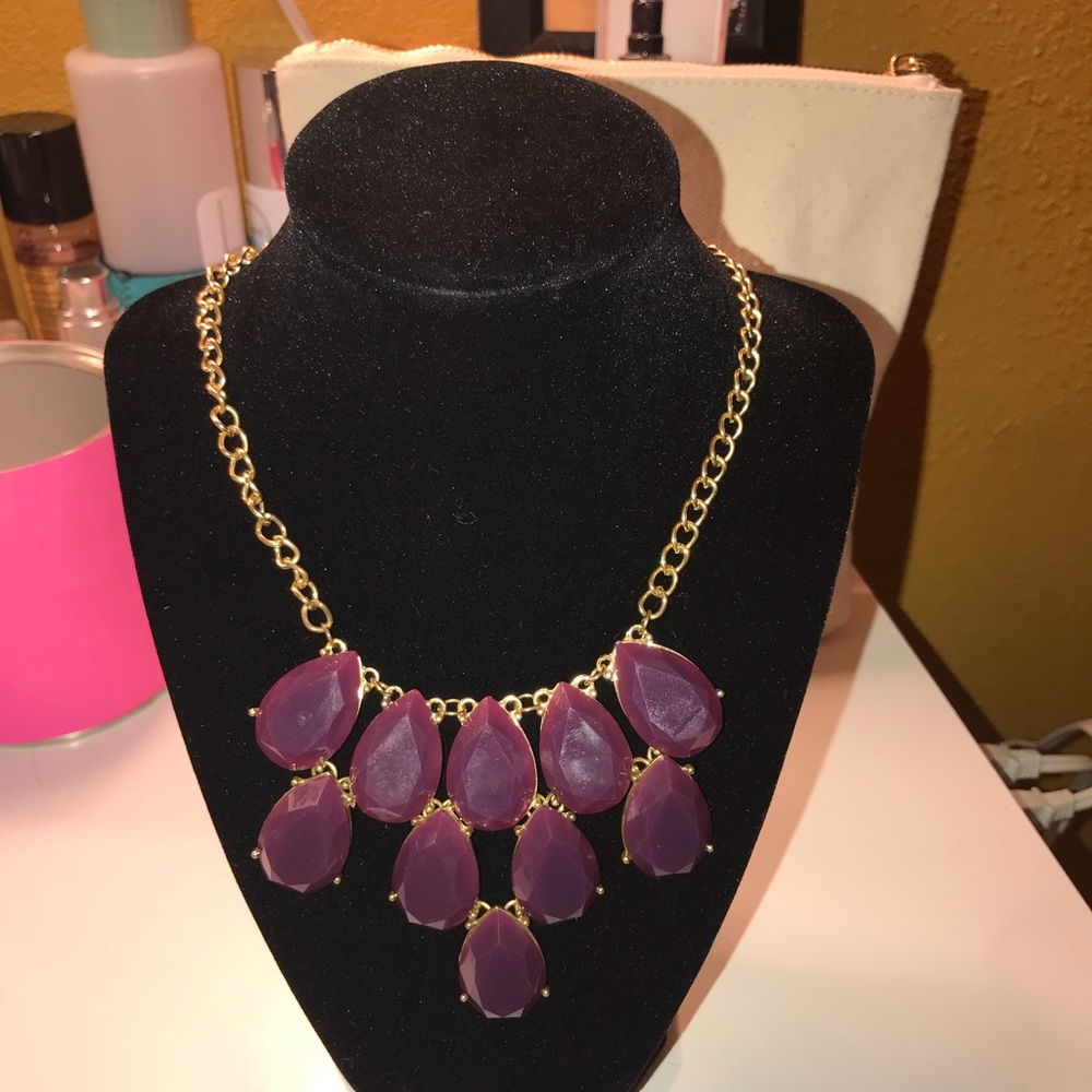 Purple statement necklace